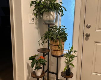 木製 6 段プラントスタンド 2 個セット | コーナープラントスタンド | 屋内用プラントスタンド | モダンプラントスタンド | プラントホルダー | プラントシェルフ
