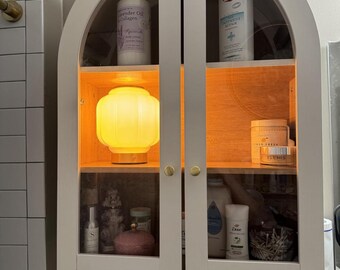 Armario de baño de madera arqueado / Armario de almacenamiento sobre el inodoro / Almacenamiento para el baño / Armario de pared / Botiquín / Armario de almacenamiento