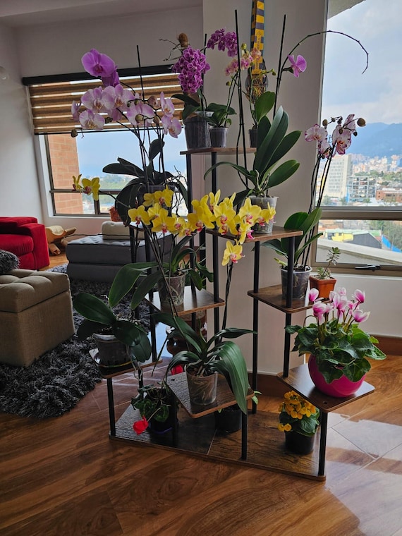 Handmade Wood & Metal Multi Tier Plant Stand | Plant Stand Indoor | Tall Plant Stands | Plant Holder | Flower Stand | Plant Lover Gifts