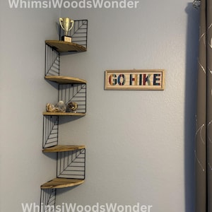 5 Tier Wall Mounted Corner Shelf | Rustic Floating Shelves | Bathroom Shelves | Kitchen Shelves | Floating Corner Shelves