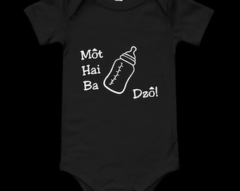 Funny Vietnamese Baby Onesie - Một, Hai, Ba, Dzô - Baby Shower Gift - One Piece