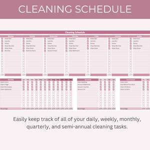 Cleaning Schedule Cleaning Checklist Cleaning Planner Weekly, Monthly ...