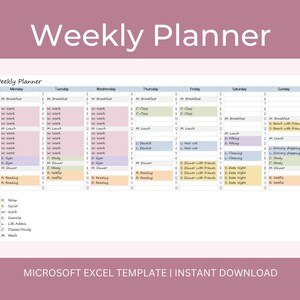 週間プランナー | 週間 To Do リスト | 週間スケジュール | Excel テンプレート