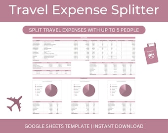 Travel Expense Splitter Spreadsheet Template for Google Sheets