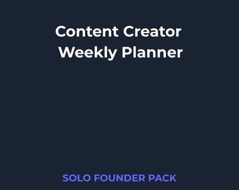 Planificador semanal para creadores de contenido | Planificador digital en PDF | Descarga instantánea imprimible