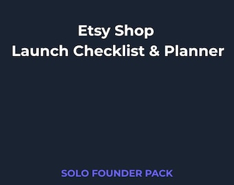 Lista de verificación y planificador para el lanzamiento de tu tienda Etsy | Planificador digital en PDF | Descarga instantánea imprimible