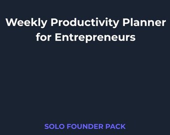 Weekly Productivity Planner for Entrepreneurs | Digital Planner PDF | Printable Instant Download