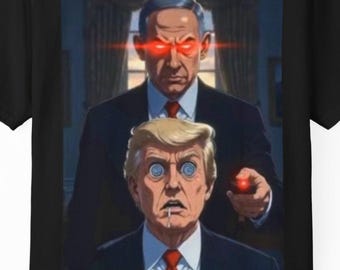 Laser-Eyed Politician Portrait T-Shirt | Satirical Political Art