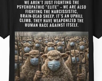 Masked Sheep Protest Graphic T-Shirt | Anti-Elite Political Statement