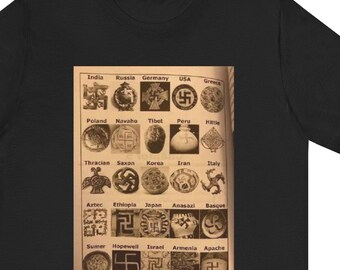 Cultural Symbols Tee, Unisex Short Sleeve T-Shirt for Festivals, Ethnic Celebrations, Global Awareness Events, Casual Wear