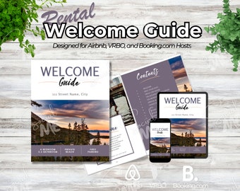 Editable Rental Welcome Book Template: Airbnb, VRBO (Digital Download)