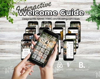 Airbnb Welcome Book Template, Interactive Rental Guide (Digital Download)