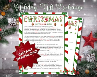 Christmas Left Right Game, Gift Exchange (PDF Download)