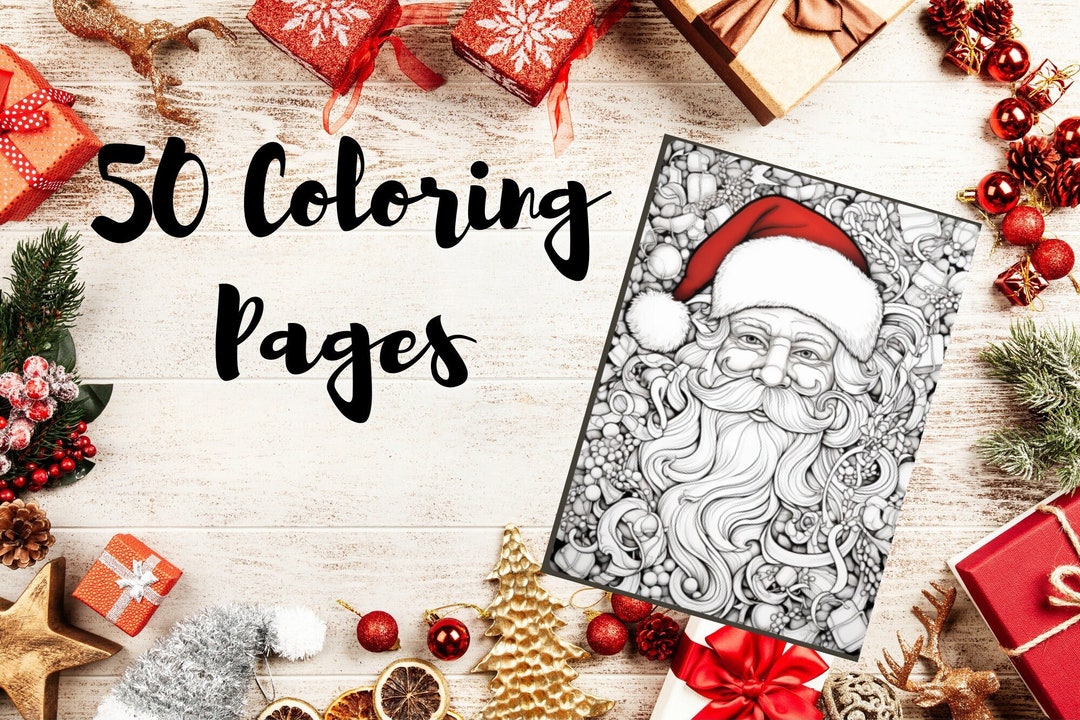 Christmas Themed Coloring Pages - Etsy