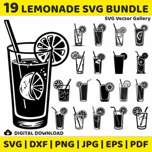 19 Lemonade SVG Bundle, Clipart, Image, Silhouette, Vector, svg, dxf, png, jpg, eps, pdf
