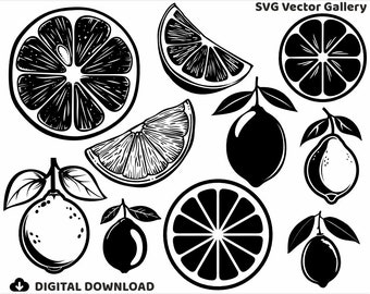 10 Lemon SVG Bundle, Clipart, Image, Silhouette, Vector, svg, dxf, png, jpg, eps, pdf