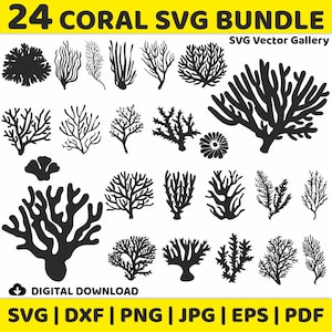 24 Coral SVG Bundle, Clipart, Image, Silhouette, Vector, svg, dxf, png, jpg, eps, pdf
