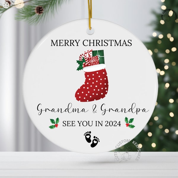 New Grandparents Ornament 2024 Soon To Be Grandparents Gift Grandma and Grandpa Ornament New Grandma and Grandpa New Baby Ornament Baby Gift