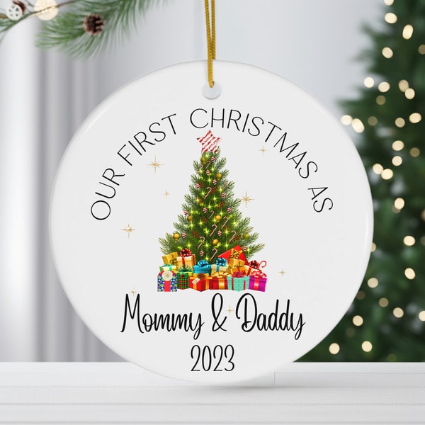 New Parents Ornament Our First Christmas As Parents Mommy and Daddy Gift New Parents Gift Custom First Christmas As Mommy and Daddy Ornament