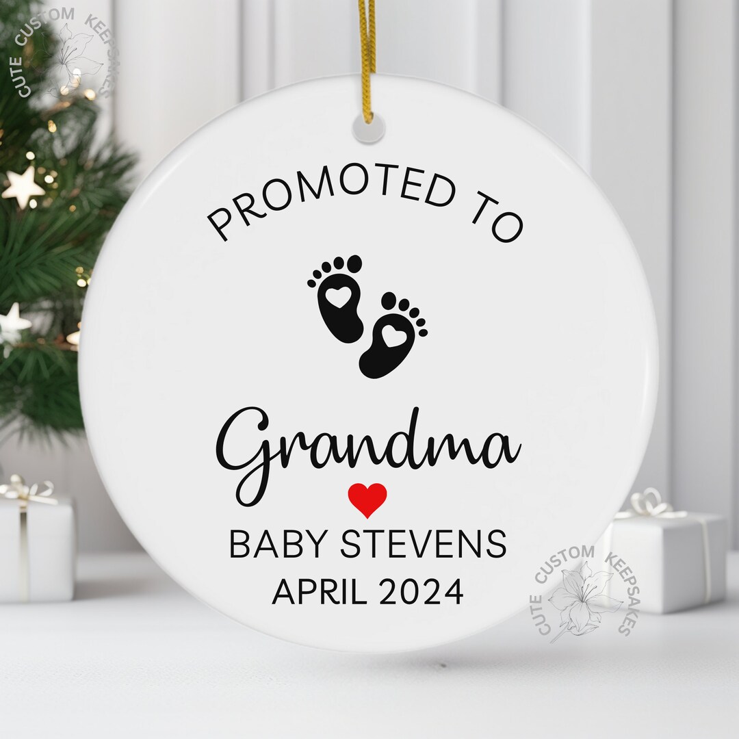 Promoted to Grandma Ornament New Grandma and Grandpa Ornament Pregnancy