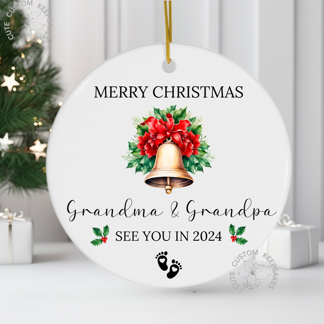 New Grandparents Ornament 2024 Soon to Be Grandparents Gift Grandma and ...