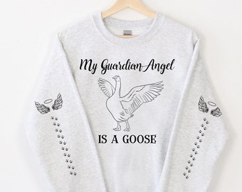Goose sweatshirt, sleeve print, goose gift, goose lover, goose sweater, goose mom sweatshirt, funny goose sweatshirt, funny goose shirt