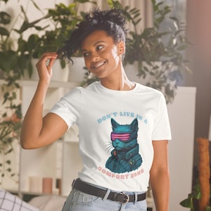 t-shirt Unisex Cyber Rebel Cat- comforte zone hacker