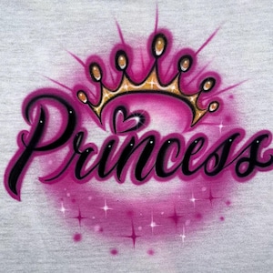 Airbrush Script Name Shirt design with crown