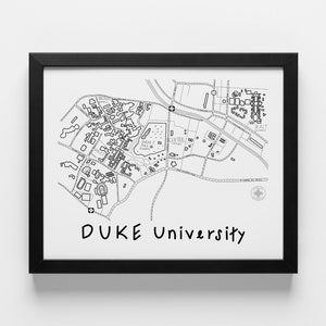 Impression de carte minimaliste de l'université Duke Art mural Diables bleus cadeau de remise des diplômes pour l'université Design épuré image 4