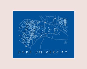 Duke University Map Print