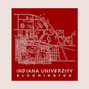 Indiana University Bloomington Map Print – Hand-Drawn Hoosiers Wall Art