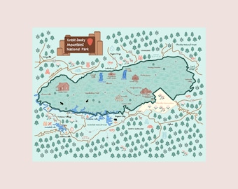 Great Smoky Mountains National Park Illustrated Map