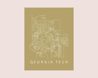 Georgia Tech Map Art Print