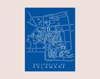 University of Delaware Map Art Print