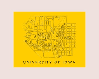 University of Iowa Map Art Print