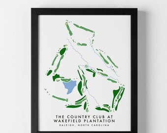 Wakefield Plantation Golf Course Map Art – Detailed Greens Layout