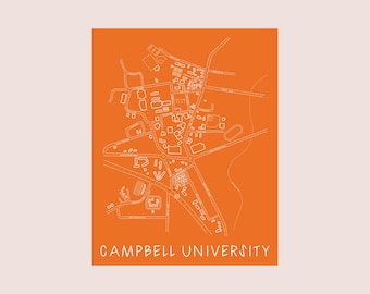 Campbell University Map Art Print