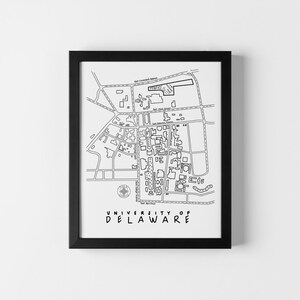 University of Delaware Minimalist Map Print Blue Hens Wall Art Decor Graduation Holiday College Gift Clean Design image 4