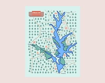 Jordan Lake North Carolina Illustrated Map