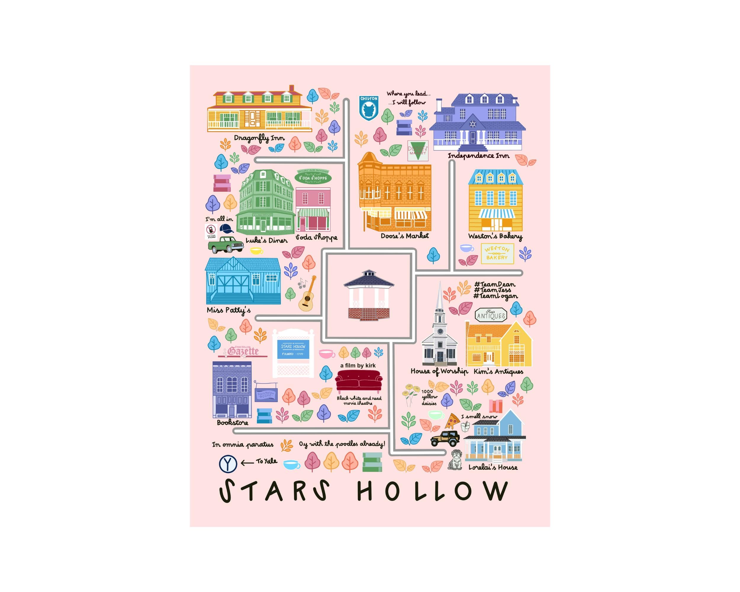Stars Hollow Map Print Gilmore Girls Art Etsy stars-hollow-map-print-gilmore-girls-art-etsy