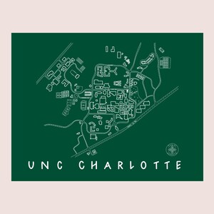 UNC Charlotte Map Art Print