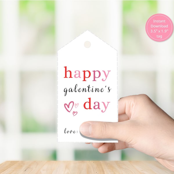 Galentine's Day Tag Printable, Valentinstag Geschenkanhänger, Valentinstag Geschenkanhänger, Instant Download