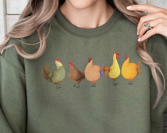 Chicken Sweatshirt, Farmer Hoodie, Chicken Lover Gift, Chicken Gifts, Easter Sweatshirt, Animal Sweatshirt, Kids Sweatshirt, Gift for Her