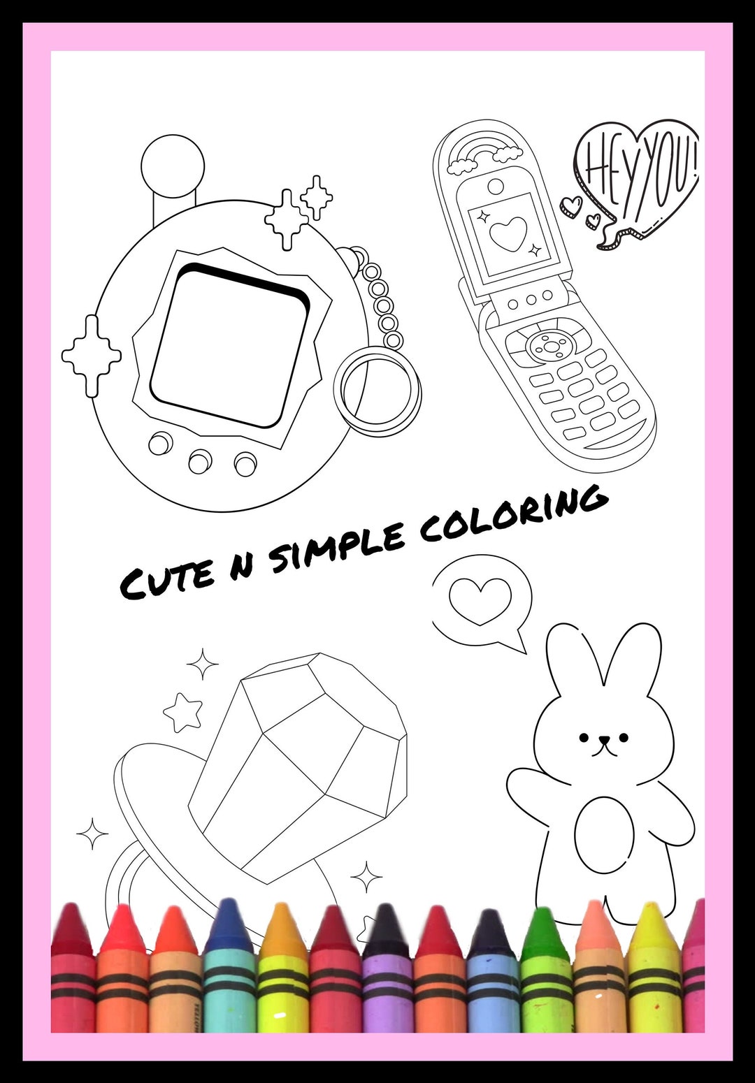 Cutesy and Simple Coloring Pages - Il 1080xN.5530282655 55hp
