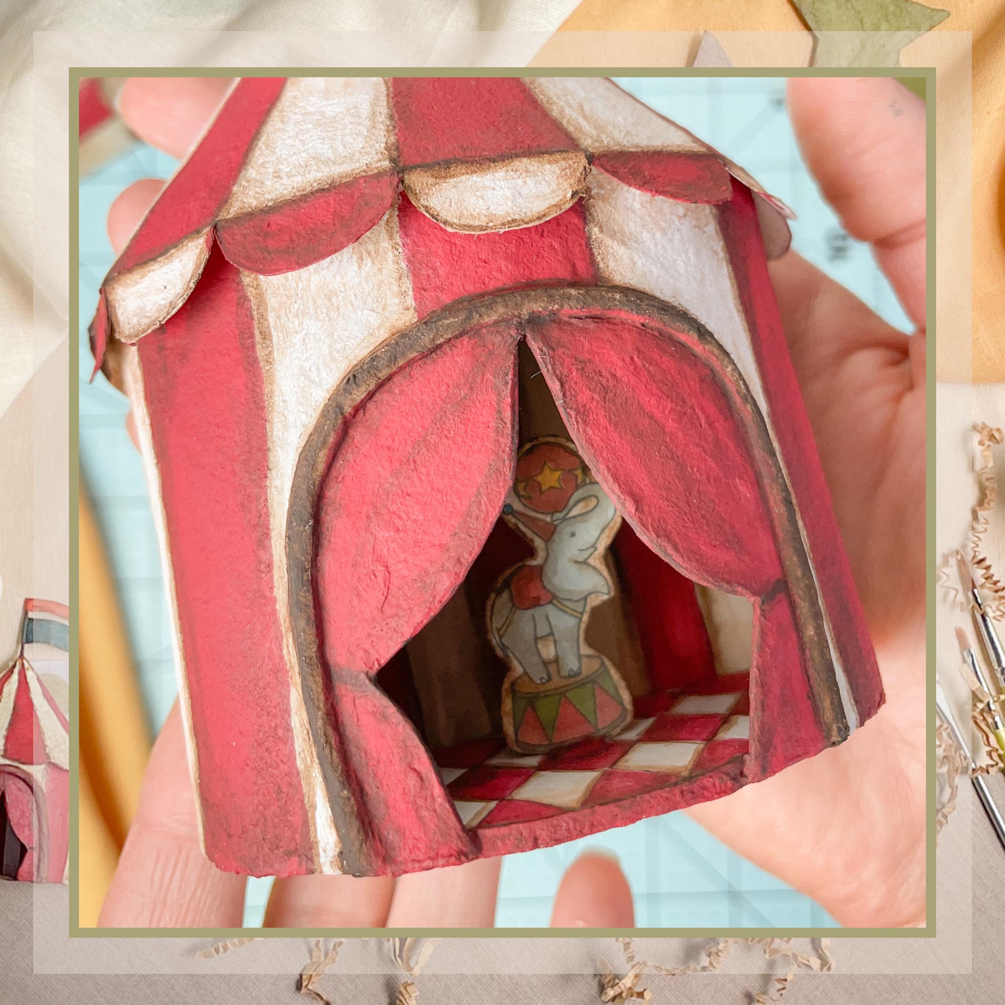 Psp Tutorial Circus Miniature Circus PDF Template & Tutorial • DIY 3D Paper Model Craft ...