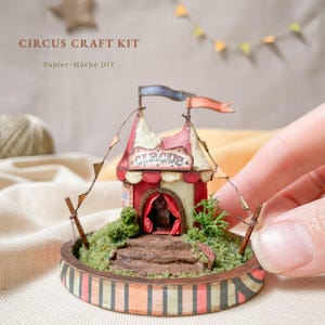 Zirkus Bastel Set • Papier-Mâché DIY KIT • Miniatur Dekor • Kreatives Hobby für Erwachsene