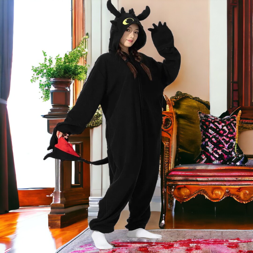 Toothless Dragon Onesie Pajama Night Fury Blanket Womens Etsy UK
