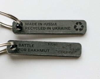 Unique T-72 Steel Keyring from Ukraine's Past - Military Relic