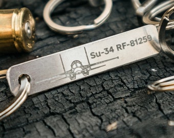 Piece of Russian SU-34 RF-81259 Keychain - A Symbol of Ukraine's Strength and Sacrifice