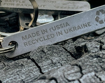 Authentic T-72 Tank Steel Keychain from Ukraine - Russian Tank Relic